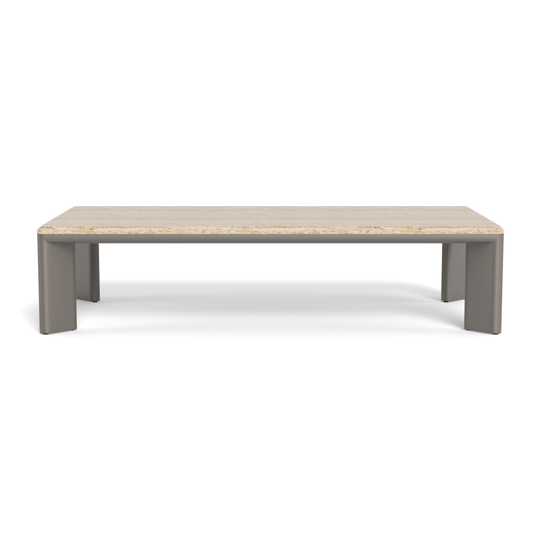Modern Palm Beach Aluminum Rectangle Coffee Table - Stylish & Durable Indoor Outdoor Living Room Patio Furniture