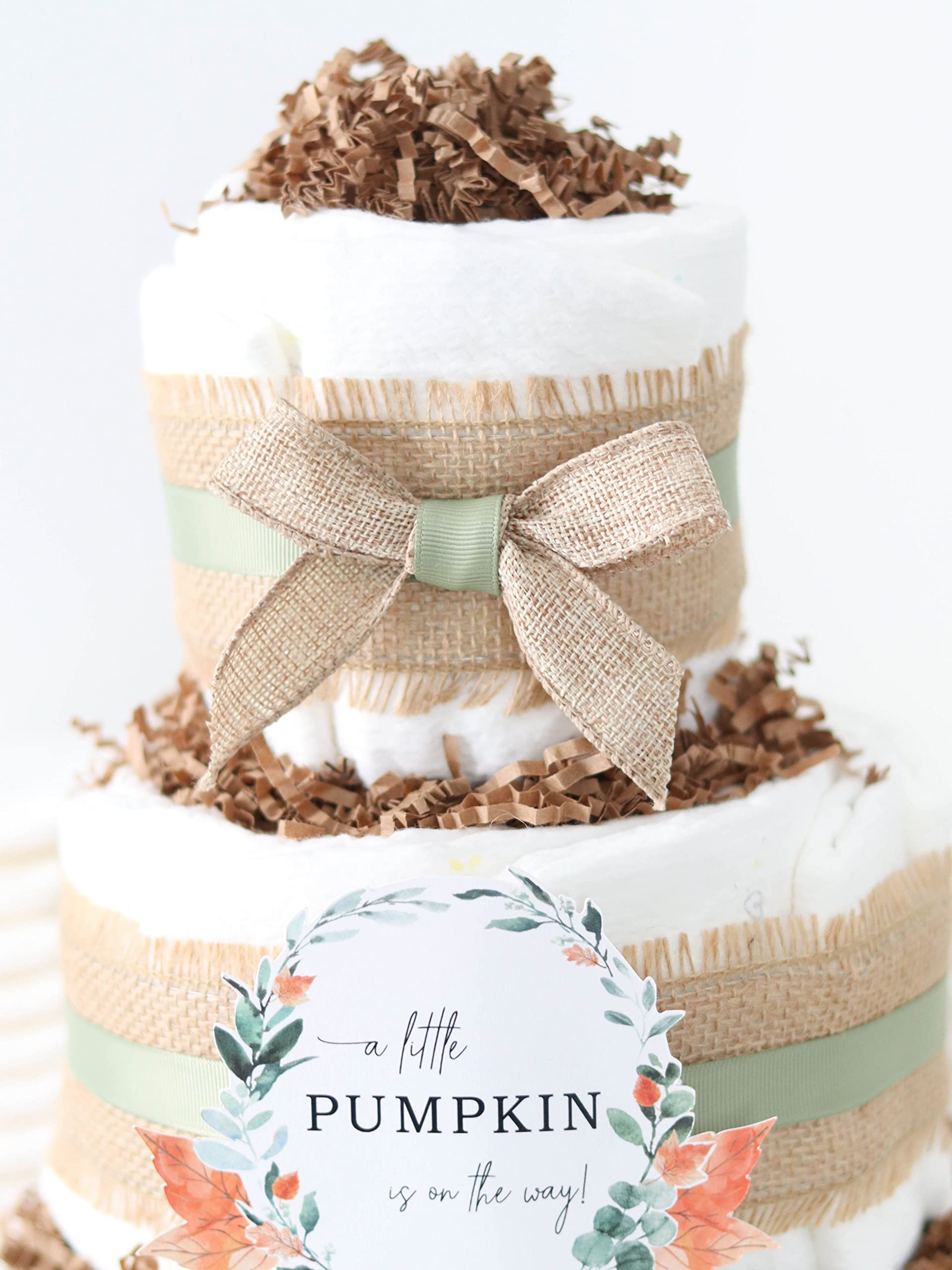 Red Autumn Truck Little Pumpkin Diaper Cake - Baby Shower Centerpiece Decor for Newborn Celebrations | Perfect for Fall Baby Showers, Gender Reveals & Nursery Decor