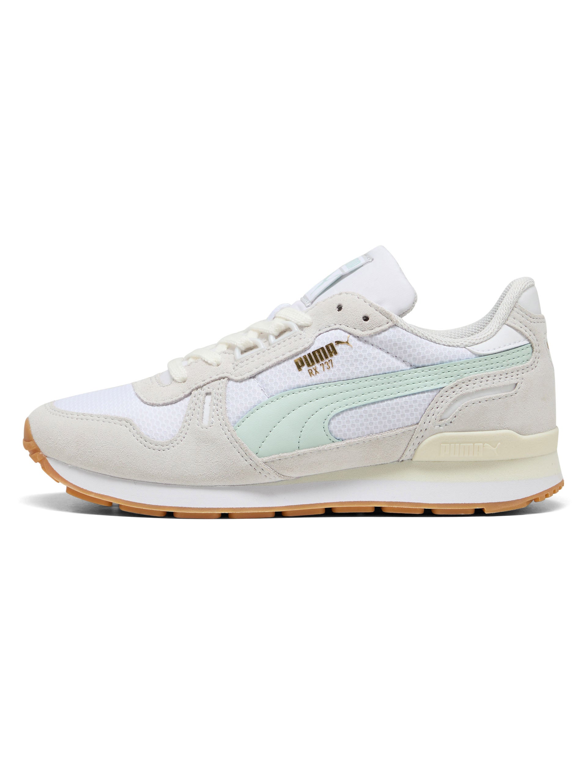 RX 737 Mesh Sneakers - Breathable Running Shoes for Men & Women | Lightweight Comfortable Athletic Shoes for Gym, Jogging & Casual Wear (White/Gum)