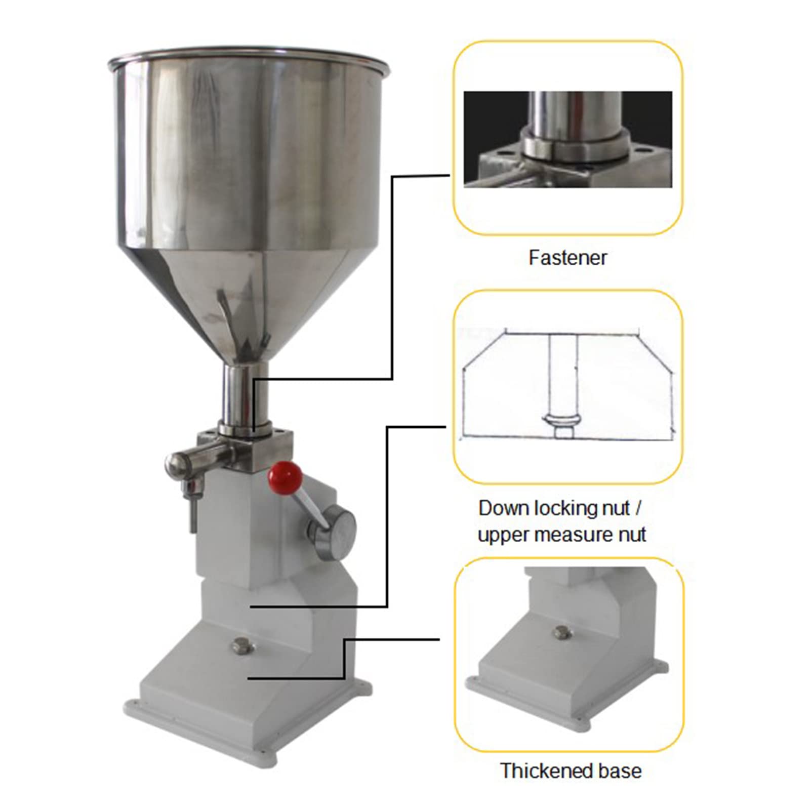 INTBUYING Manual Liquid Filling Machine - Stainless Steel 10L Hopper Bottle Filler for 5-60ml Adjustable Paste & Liquid (Ideal for Cosmetics, Essential Oils, and DIY Projects)
