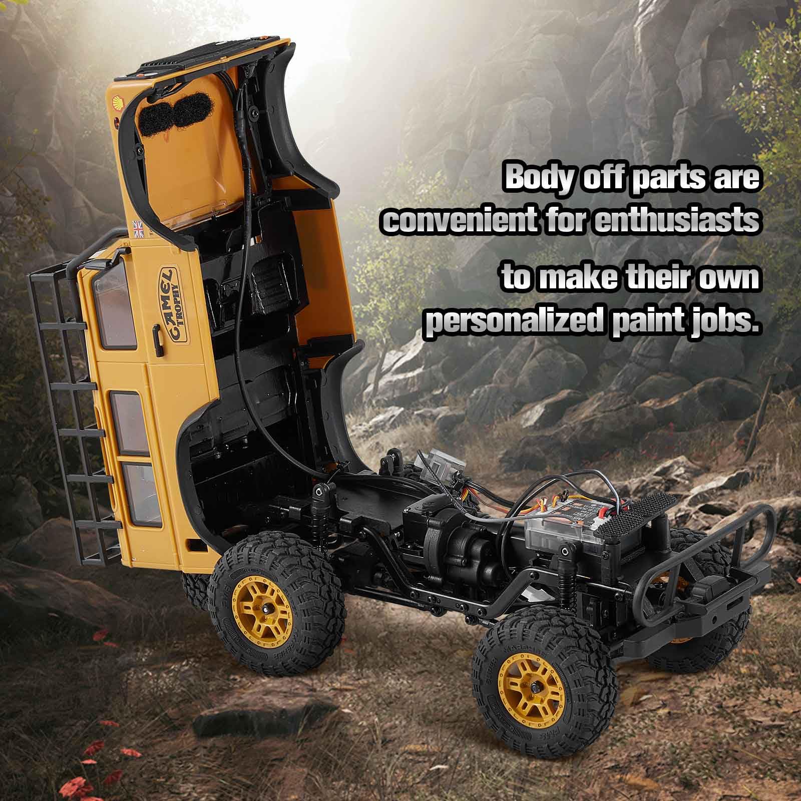 1/24 Scale FCX24M Land Rover Range Rover RC Crawler - 2.4Ghz 4WD Off-Road Remote Control Rock Crawler with LED Lights, Speed Switch & Accessory Packs - High Performance RC Cars for Adults - Perfect for Trail Adventures & Off-Road Racing