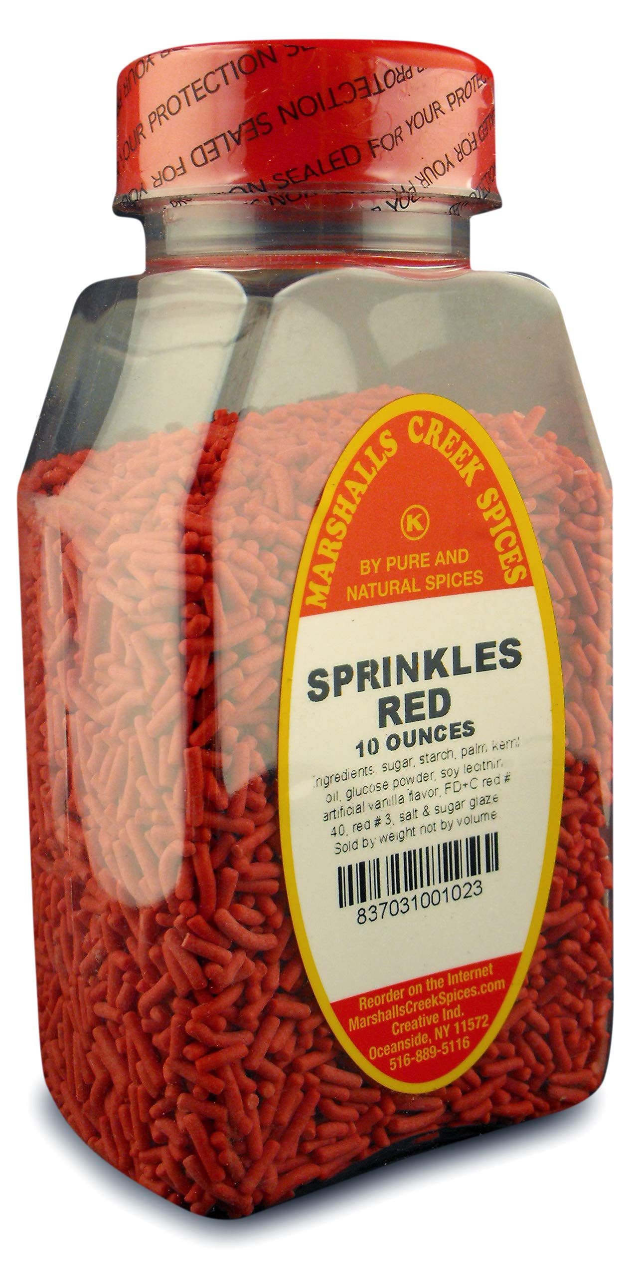 Premium Marshall’s Creek Spices Red Sprinkles for Baking & Desserts - Perfect for Cakes, Cookies & Cupcakes