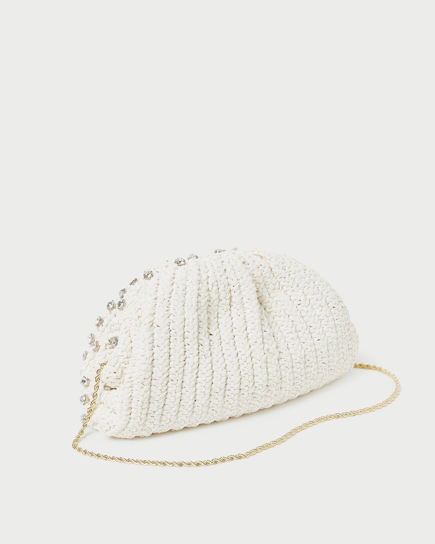 Bailey White Crystal Dome Clutch - Elegant Evening Bag for Women | Perfect for Weddings, Parties & Special Occasions