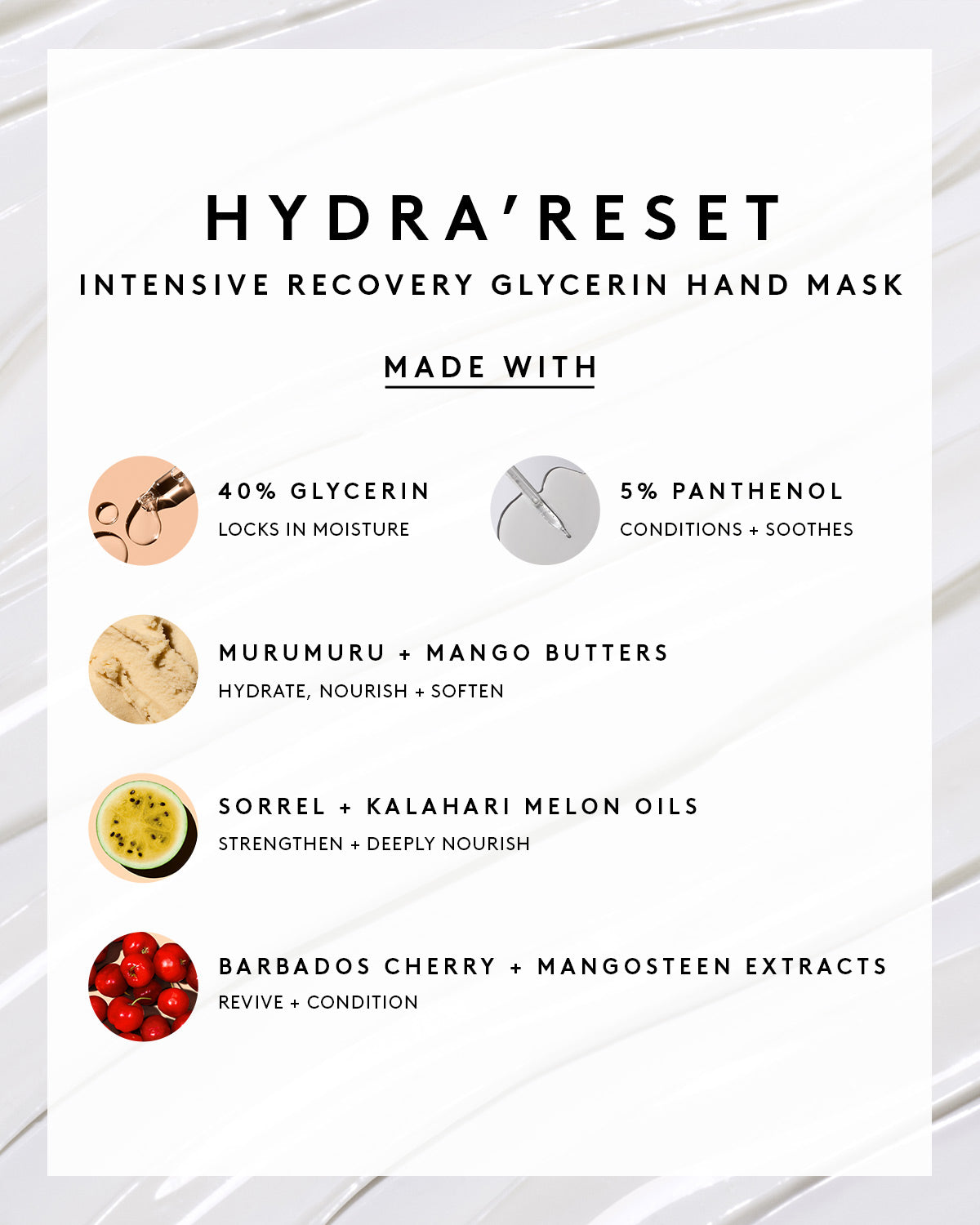 Hydra’Reset Intensive Recovery Glycerin Hand Mask - Deep Moisturizing Treatment for Dry, Cracked Hands - Perfect for Winter Care & Overnight Hydration