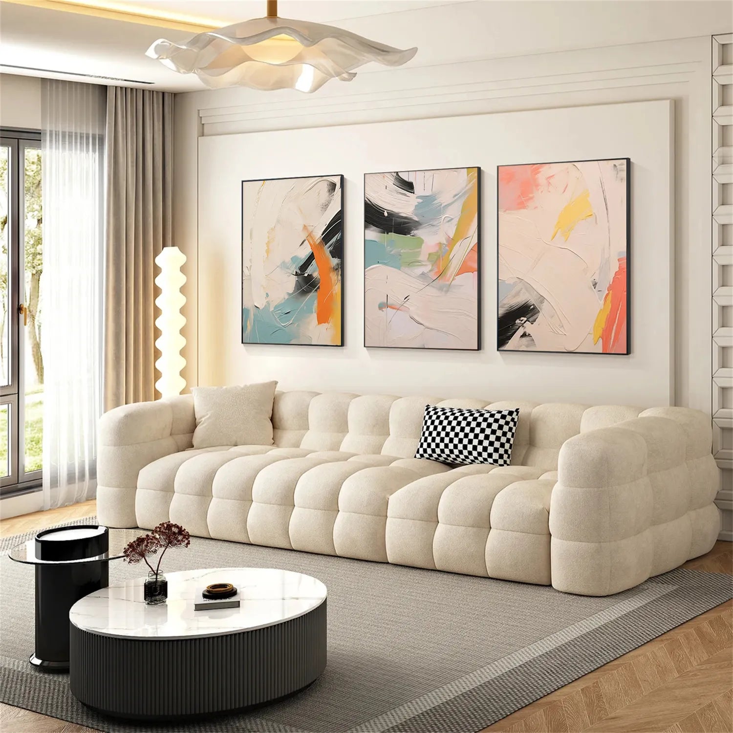 Abstract Painting Set of 3 - Modern Wall Art Canvas Prints #AB208 | Perfect for Living Room, Bedroom & Office Decor