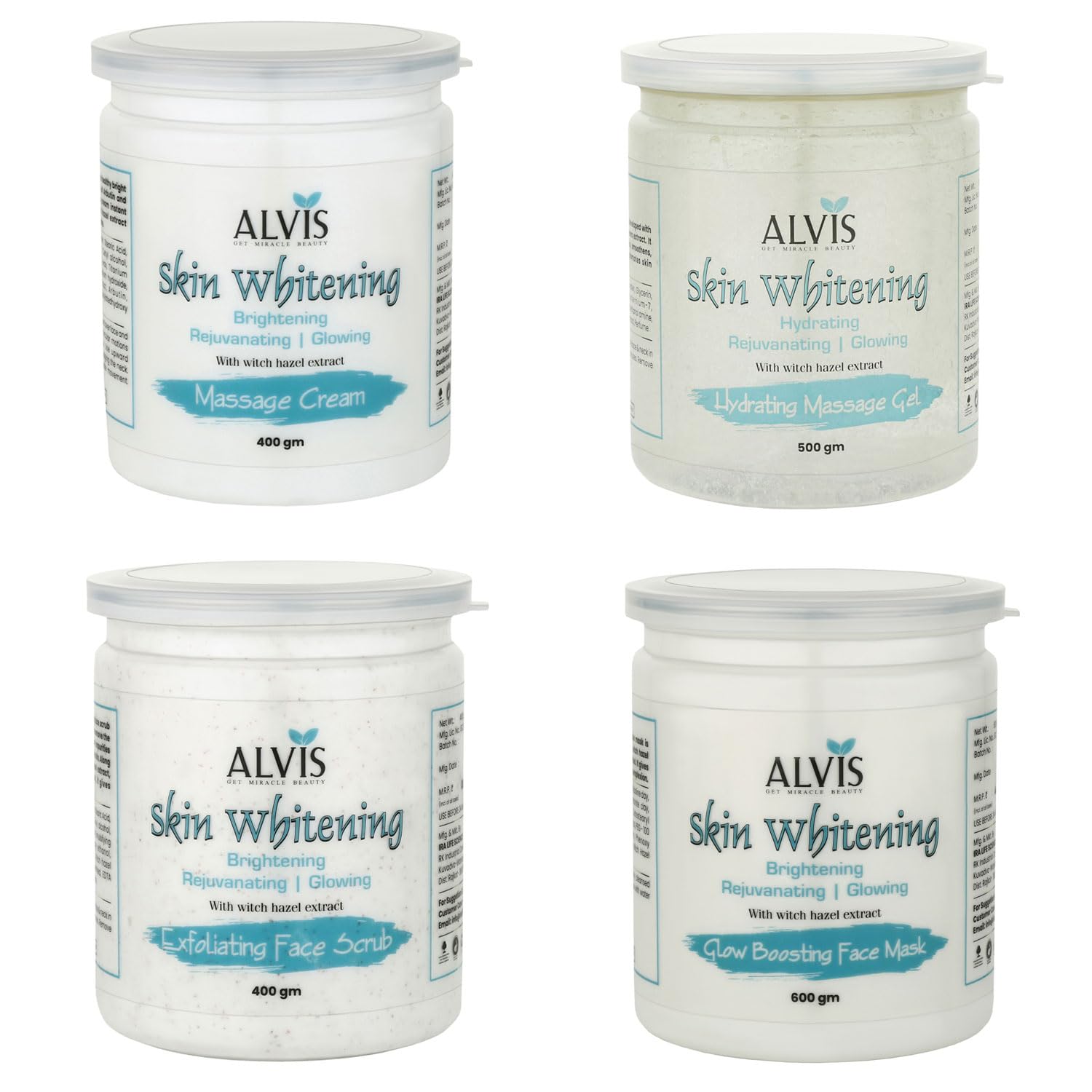 ALVIS Whitening Glow Facial Kit - Organic 4-Step Skincare Set for All Skin Types | Brightening Treatment for Men & Women | Perfect for Daily Routine & Special Occasions