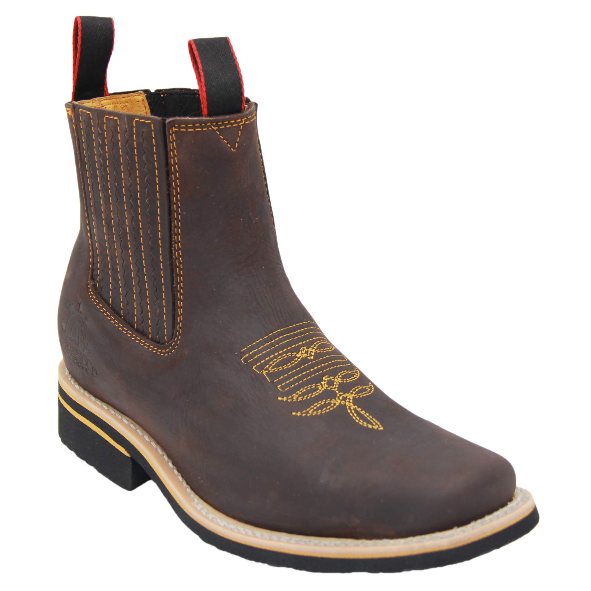 Men's Western Cowboy Boots - Short Ankle Rodeo Boots for Men | Durable Leather Work Boots for Country Dancing, Rodeo Events & Casual Wear
