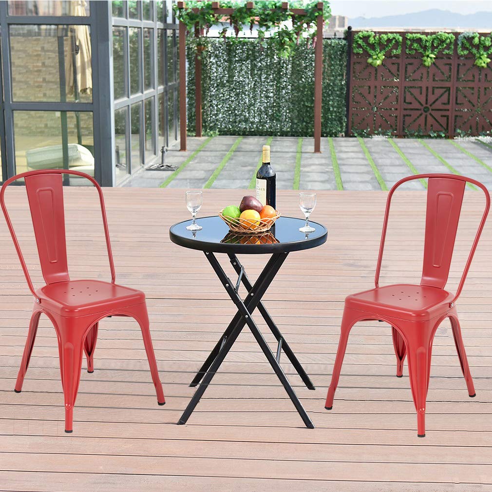 **4-Pack Metal Dining Chairs Set – 18