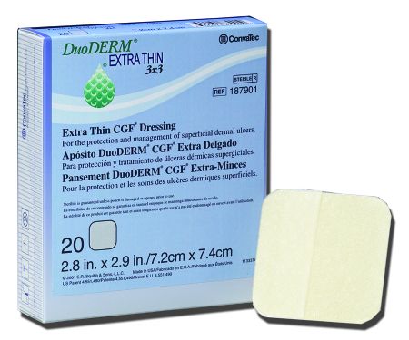 DuoDERM 187957 Extra Thin Hydrocolloid Dressing - 10 Count Box | Wound Care for Pressure Ulcers, Diabetic Foot & Minor Injuries