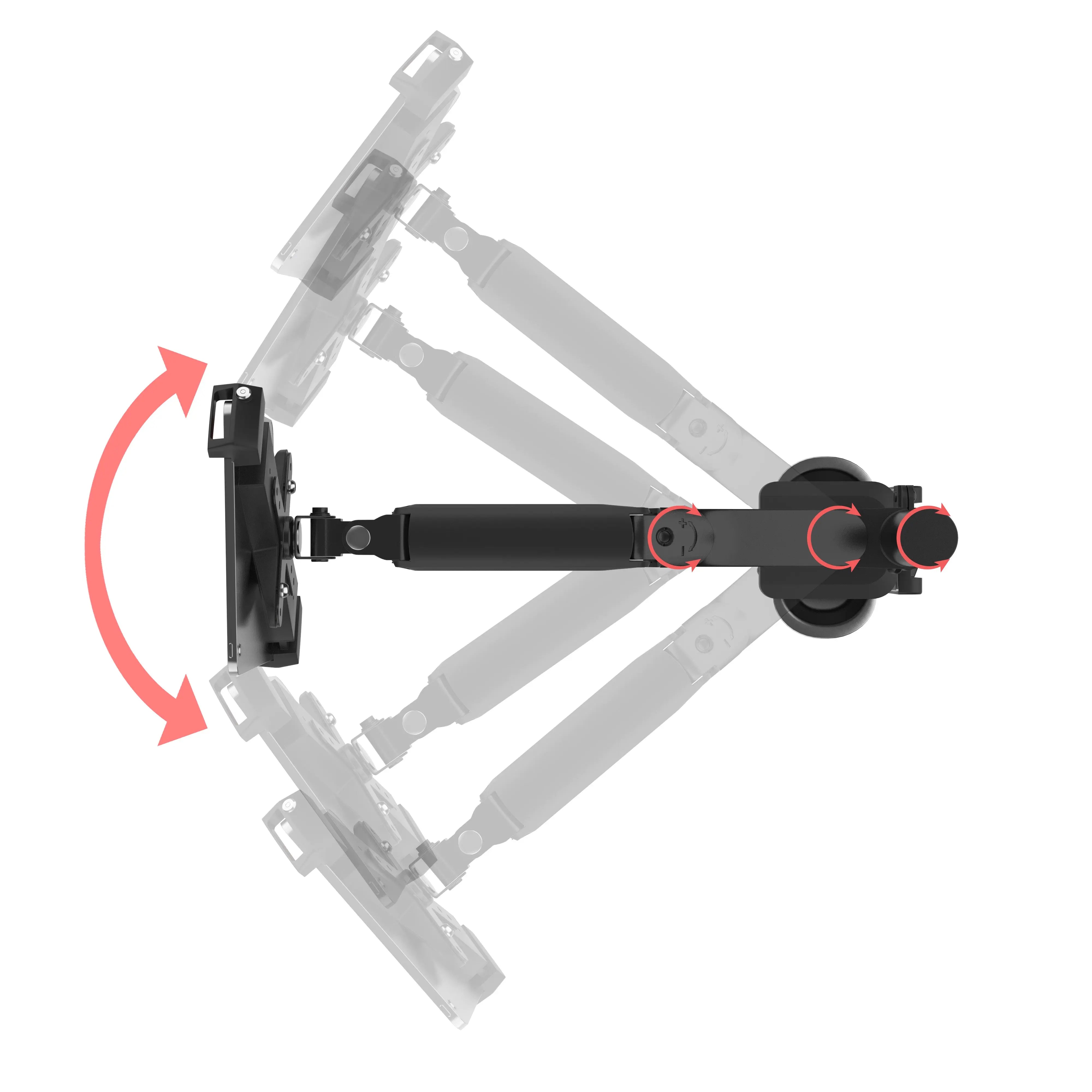 Adjustable Articulating Desk Clamp Mount with Secure Enclosure - Perfect for Monitors, Laptops, and Tablets in Home Office & Gaming Setups