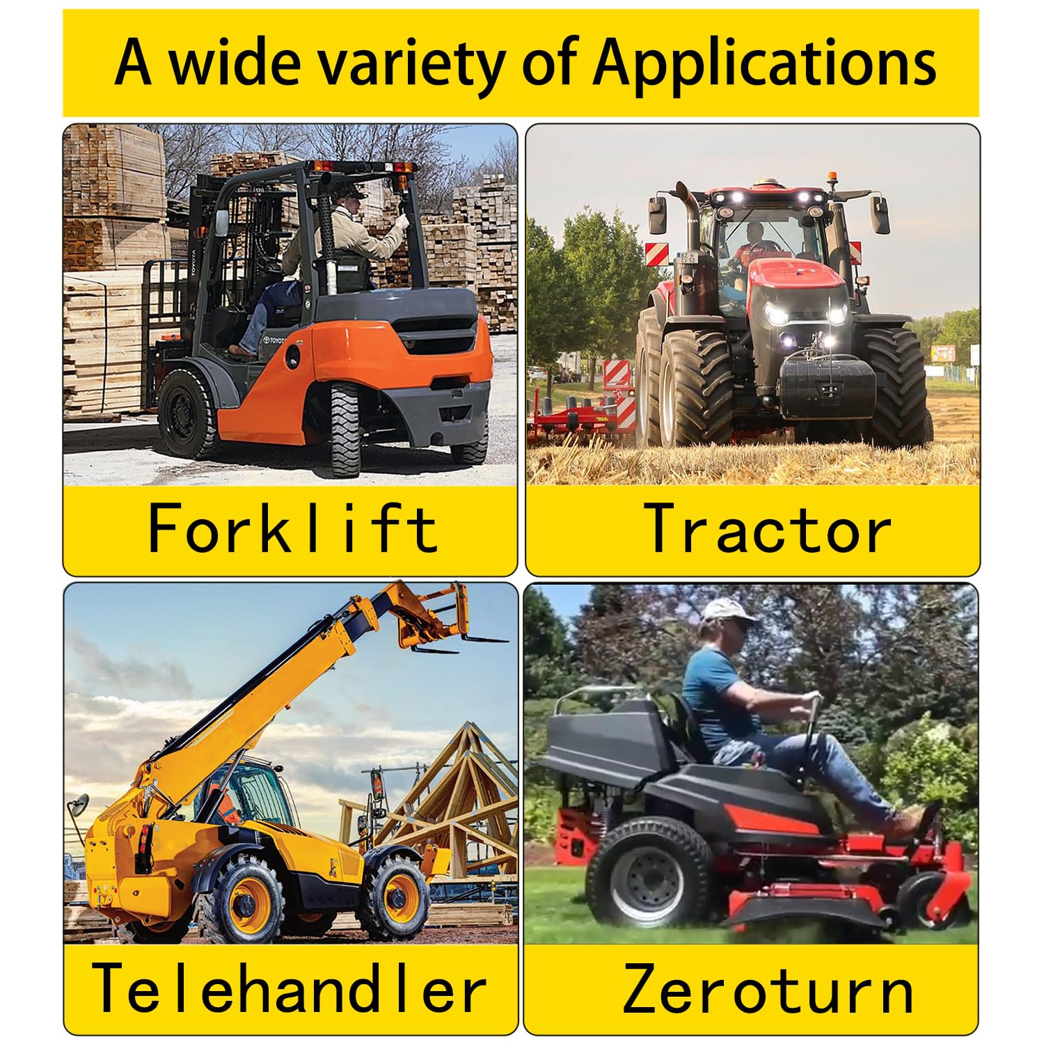Universal Forklift Seat with Micro Switch - Heavy Duty Tractor Seat for Mower, Skid Loader, Telehandler, Backhoe & Excavator | Durable & Comfortable for Long Work Hours | Ideal for Construction, Farming & Industrial Equipment