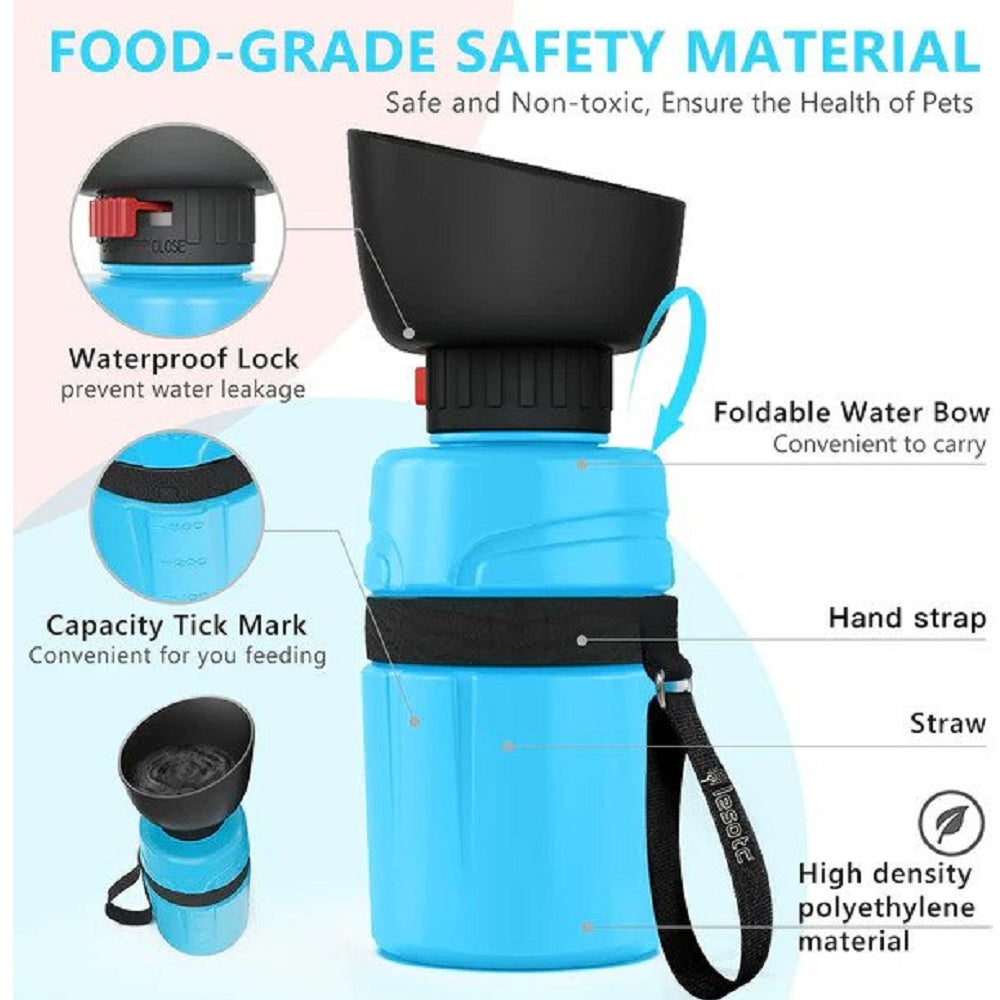 2nd Generation Dog Water Bottle - Portable Pet Water Dispenser for Dogs & Cats - Leak-Proof Outdoor Travel Bottle for Hiking, Walking, and Camping