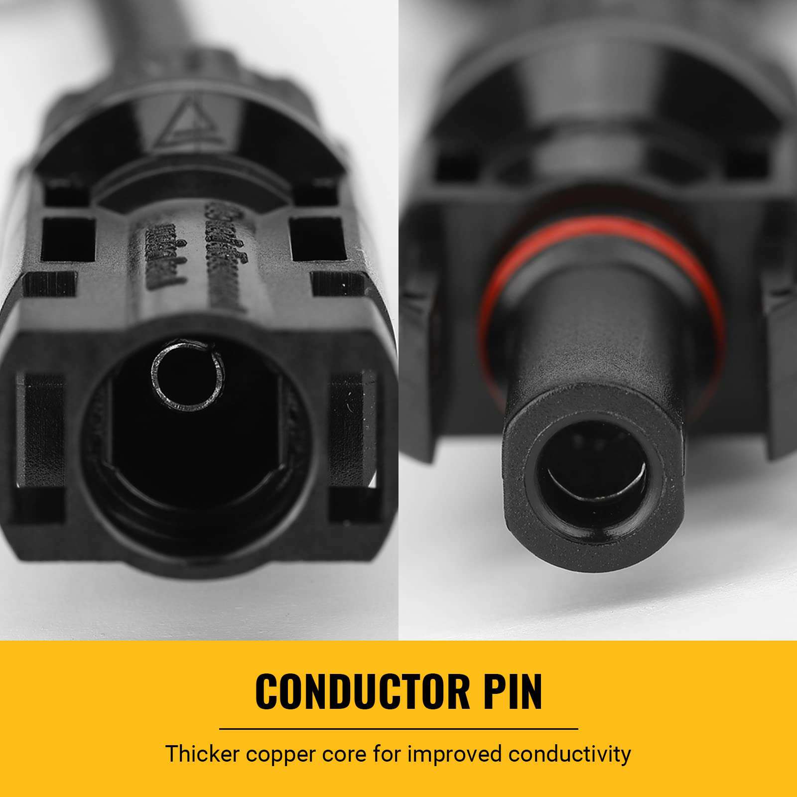 1 Pair 5-in-1 Waterproof T Branch Cable Connectors for Solar PV Panels - MC4 Male & Female Connectors - Ideal for Solar Panel Wiring, Off-Grid Systems, and Renewable Energy Projects