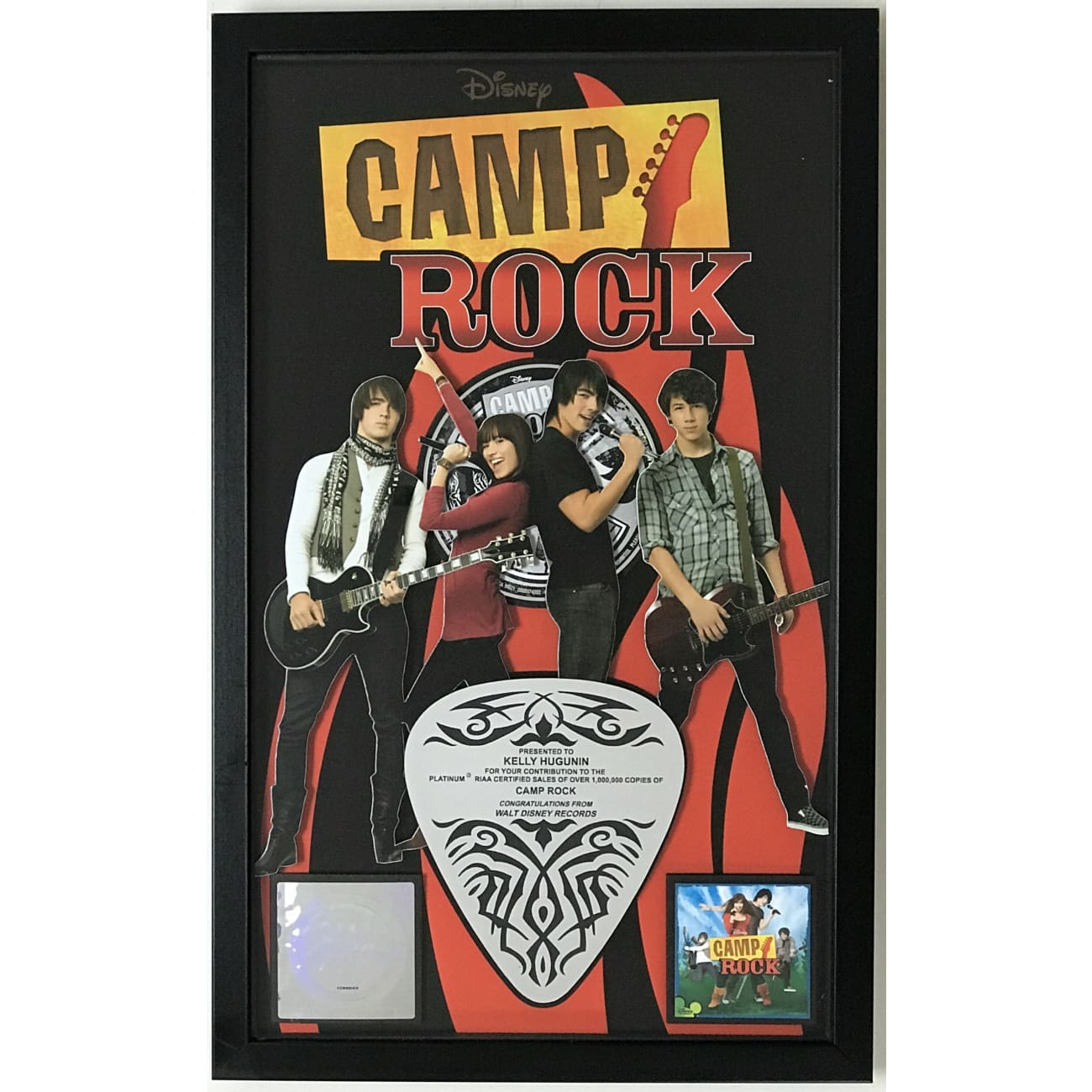 Disney 'Camp Rock' Demi Lovato & Jonas Brothers RIAA Platinum Album Award - Perfect for Music Collectors, Disney Fans & Award Display