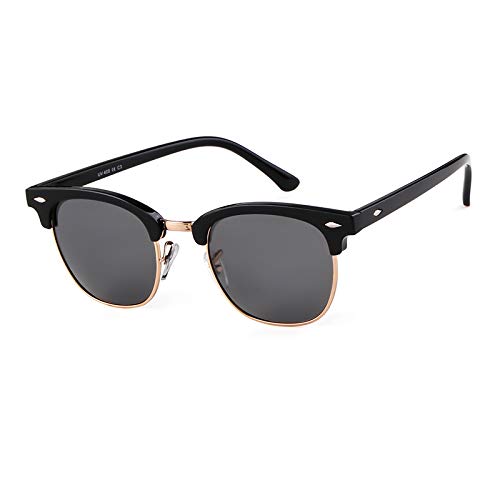 VIA LEECA Semi Rimless Polarized Sunglasses for Men & Women - Classic Half Frame Driving Shades with 100% UV Protection - Perfect for Outdoor Sports, Driving & Beach Activities