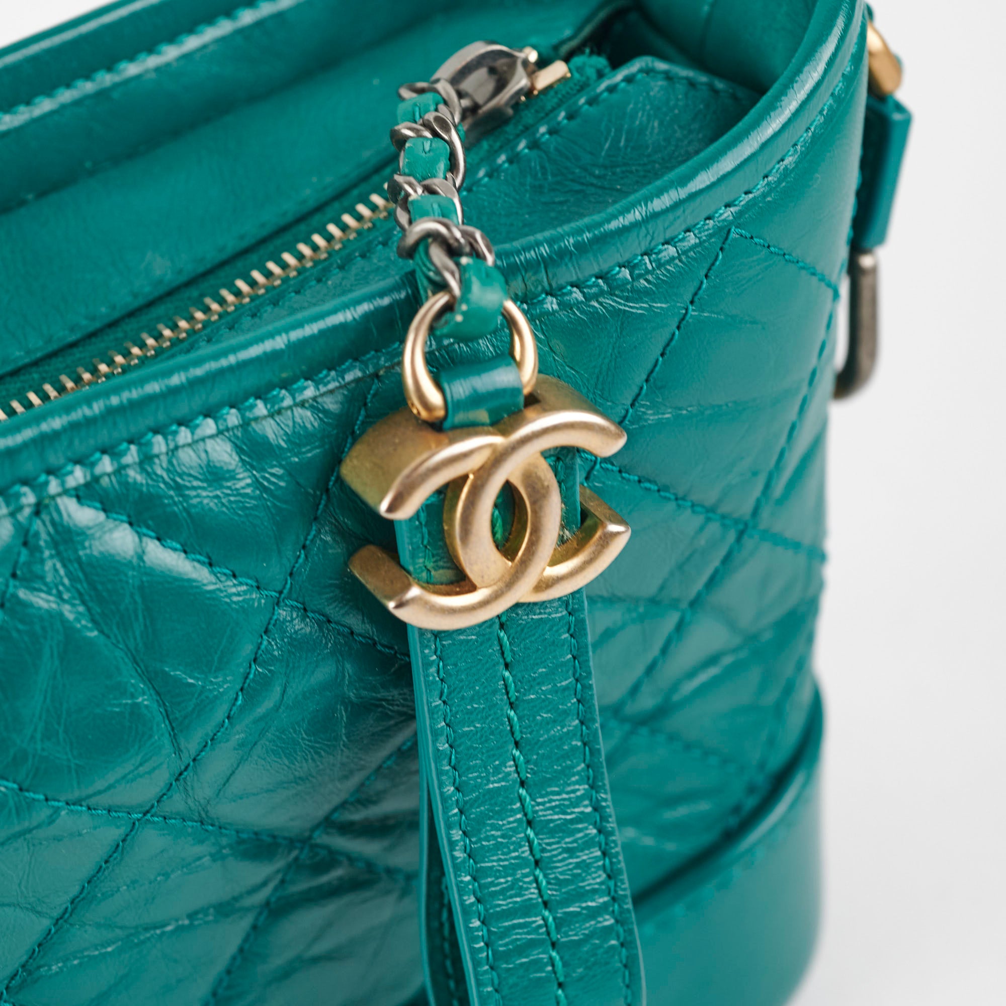 Chanel Small Gabrielle Green Leather Shoulder Bag - Series 29 Luxury Handbag for Women | Perfect for Work, Travel & Evening Events