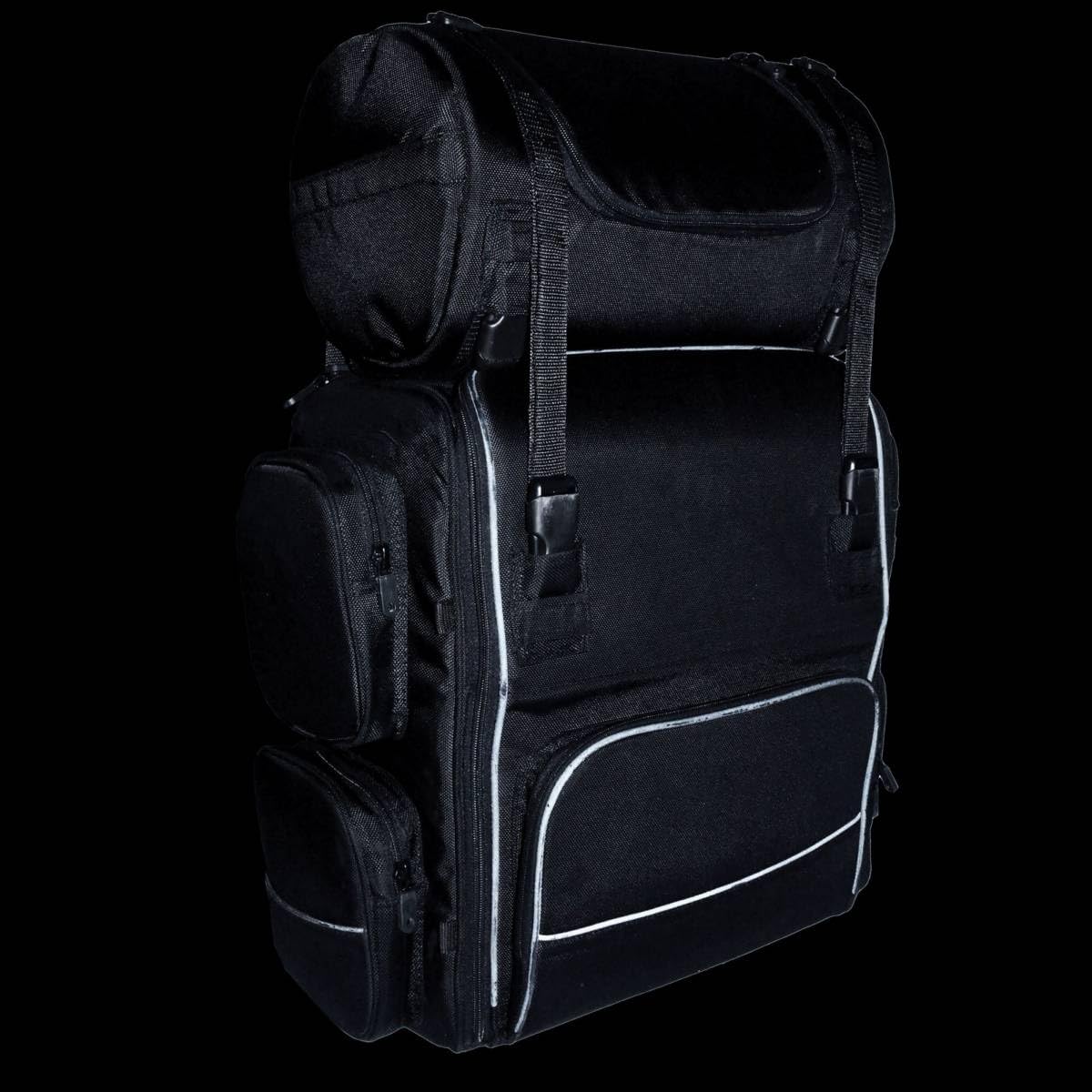 Milwaukee Leather SH680 Large Black Textile Motorcycle Sissy Bar Travel Bag - Durable Storage for Road Trips & Cruising - Fits Harley, Honda, Yamaha & More