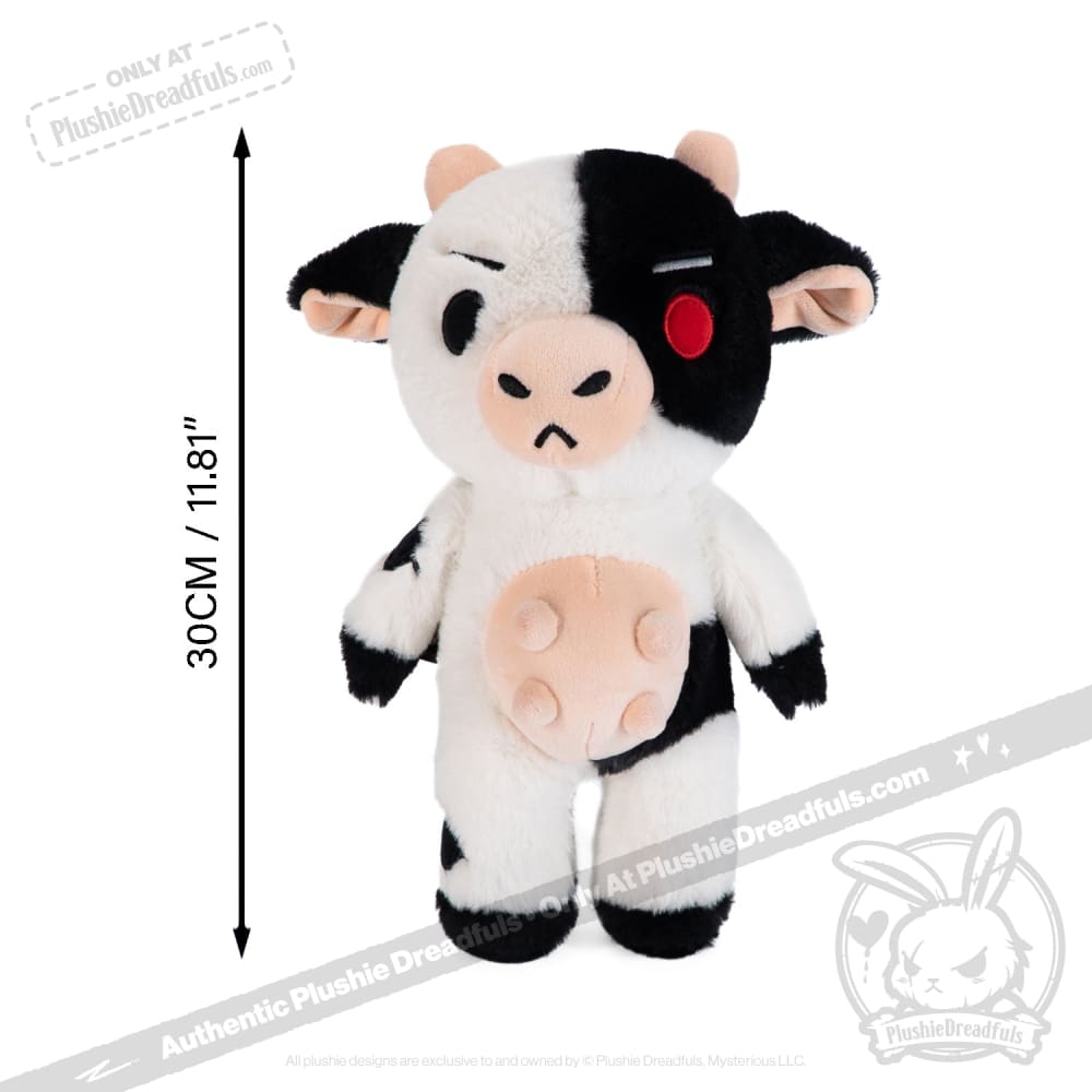 Plushie Dreadfuls Mad Cow Plush Stuffed Animal - Soft Cuddly Toy for Kids, Unique Gift for Horror Fans, Perfect for Halloween Decor & Movie Nights