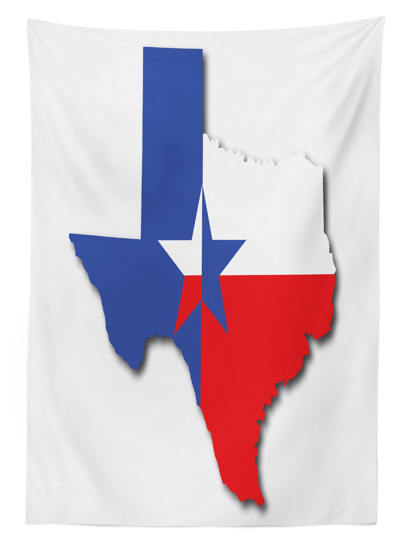 Ambesonne Texas Star Tablecloth - Texas Map Outline American Southwest Style, Rectangular Dining Table Cover for Kitchen & Home Decor, 60
