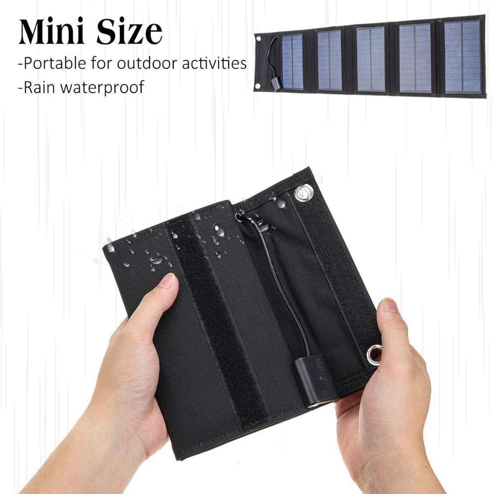 70W Foldable Solar Panel with 5V USB Output - Portable Waterproof Solar Charger for Outdoor Camping, Hiking & Emergency Power Backup