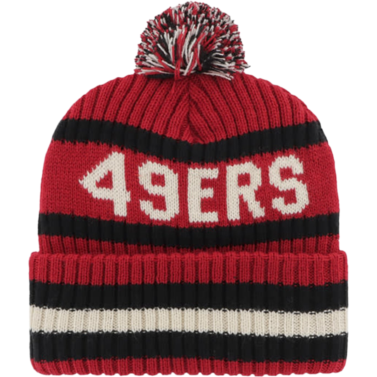 San Francisco 49ers Bering 47 Cuff Knit Beanie - Official NFL Team Logo Winter Hat for Men & Women - Perfect for Football Games, Cold Weather & Outdoor Activities
