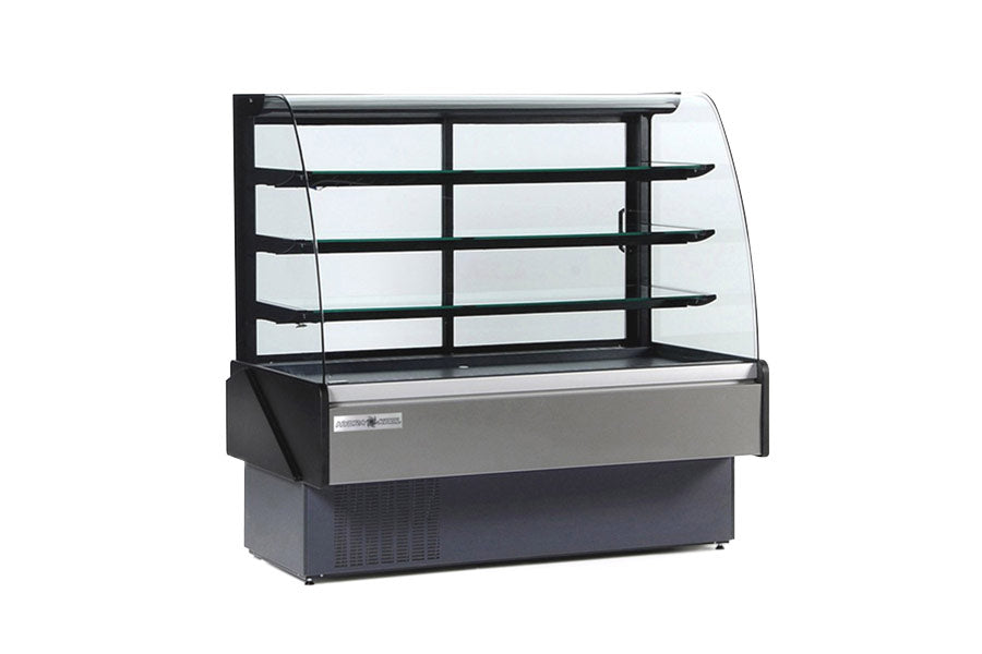Hydra Kool KBD CG 80 D - 80-Inch Curved Glass Bakery Deli Display Case, Non-Refrigerated for Bakeries, Delis & Cafes - Perfect for Showcasing Pastries, Sandwiches & Desserts