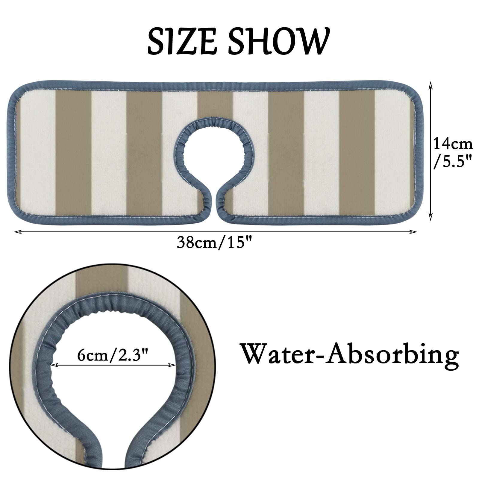Non-Slip Striped Geometric Sink Faucet Mat - 4 Pack Absorbent Splash Guard Pads for Kitchen, Bathroom, RV - Waterproof Countertop Protector Prevents Stains & Spills | Perfect for Cooking, Washing Dishes & RV Travel