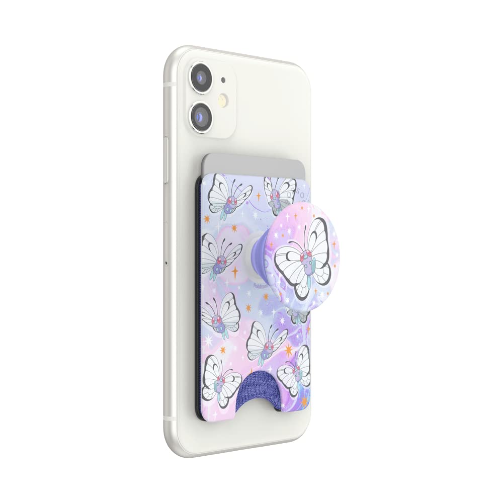 PopSockets Expanding Phone Grip & Wallet - Card Holder for iPhone & Android | Cosmic Butterfree Design | Perfect for Commuting, Travel & Hands-Free Use