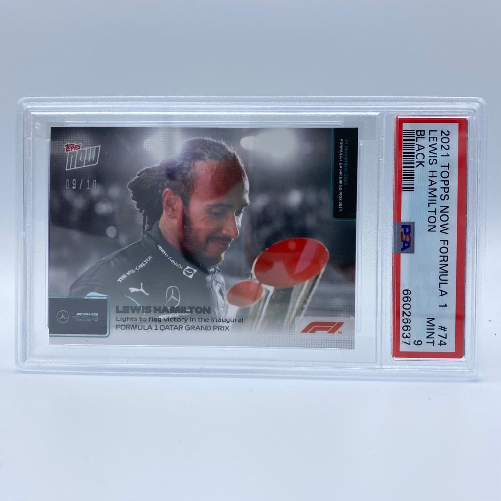 PSA 9 Graded 2009/10 Lewis Hamilton #074 F1 Qatar GP Lights to Flag Victory Card - Perfect for F1 Collectors, Sports Memorabilia Display, and Racing Enthusiast Gifts