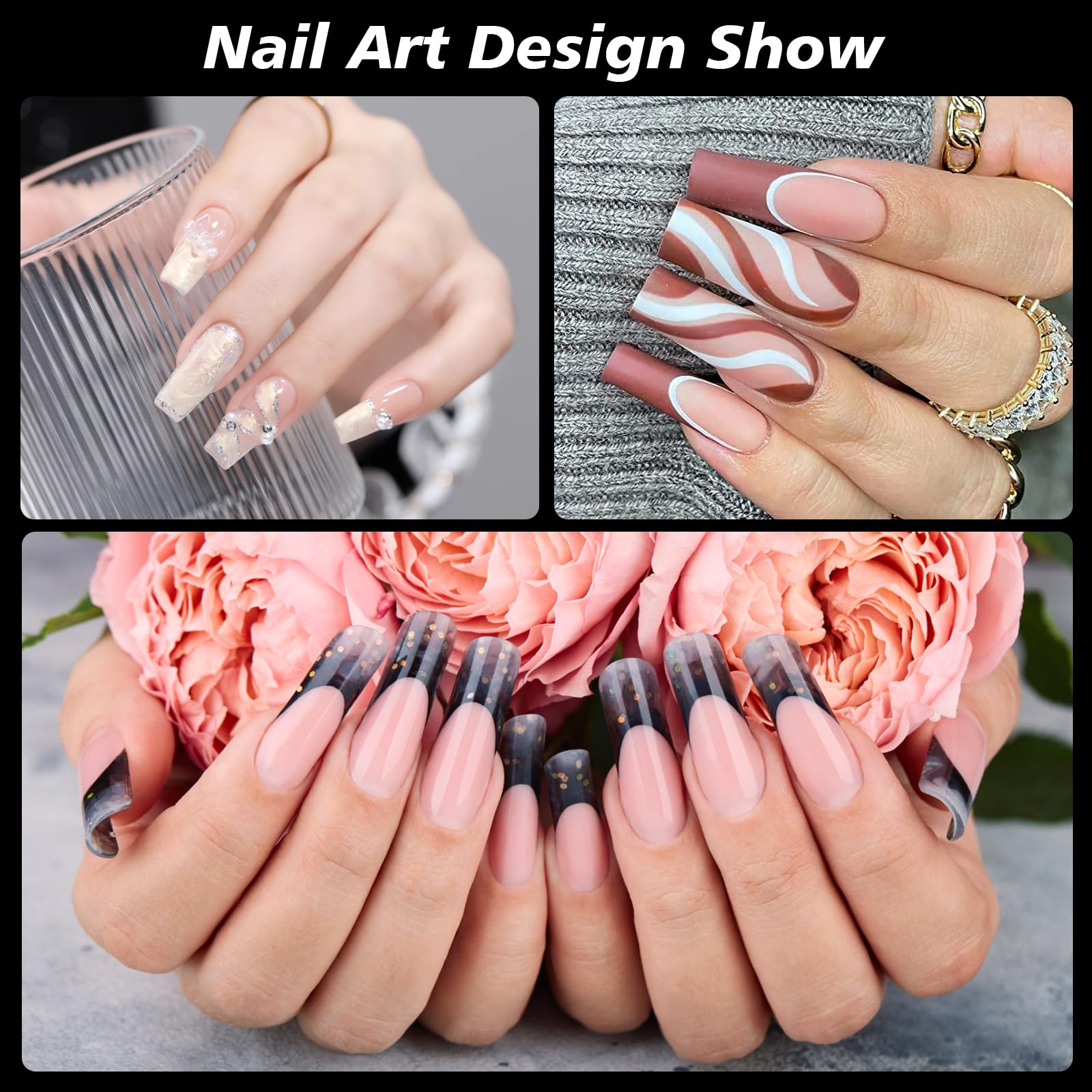 500 Pcs Clear Acrylic Nail Tips - Coffin Shape Fake Nails for French Manicure, Full Cover Artificial Fingernails - 10 Sizes for Nail Salon & DIY Nail Art (Clear) - Perfect for Wedding, Party & Daily Wear