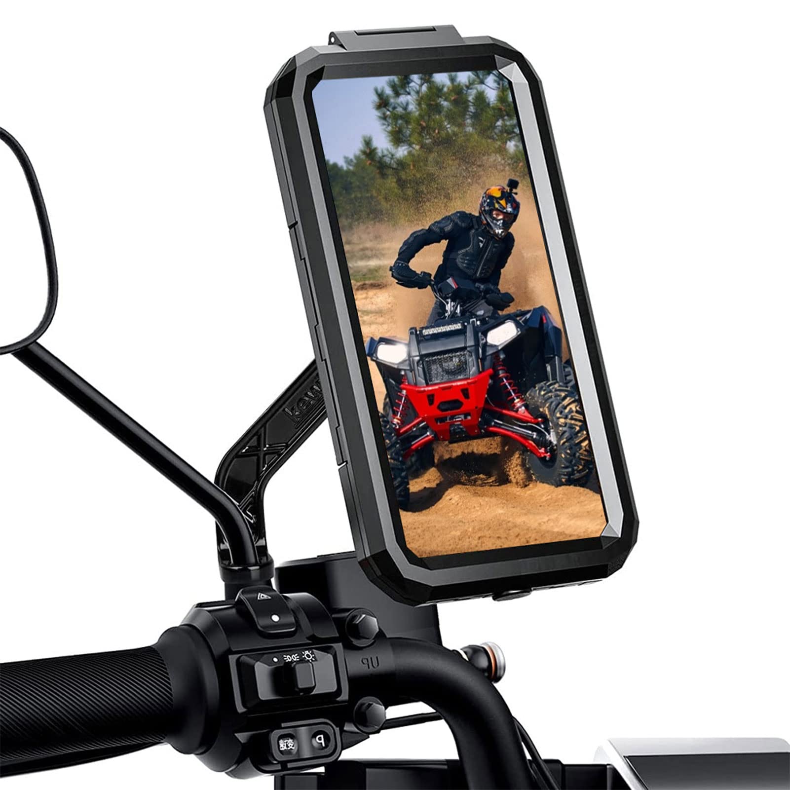 Waterproof Motorcycle Phone Holder - 360° Adjustable Bike Phone Mount for 6.1