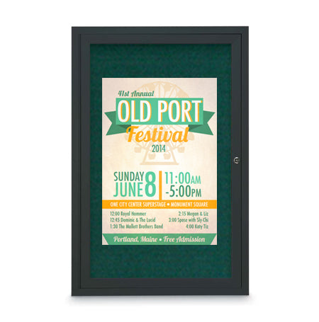 27x39 Outdoor LED Lighted Enclosed Cork Bulletin Boards with Single Door - Waterproof Weatherproof Notice Board for Schools, Offices, and Community Centers - Perfect for Announcements, Events, and Public Notices