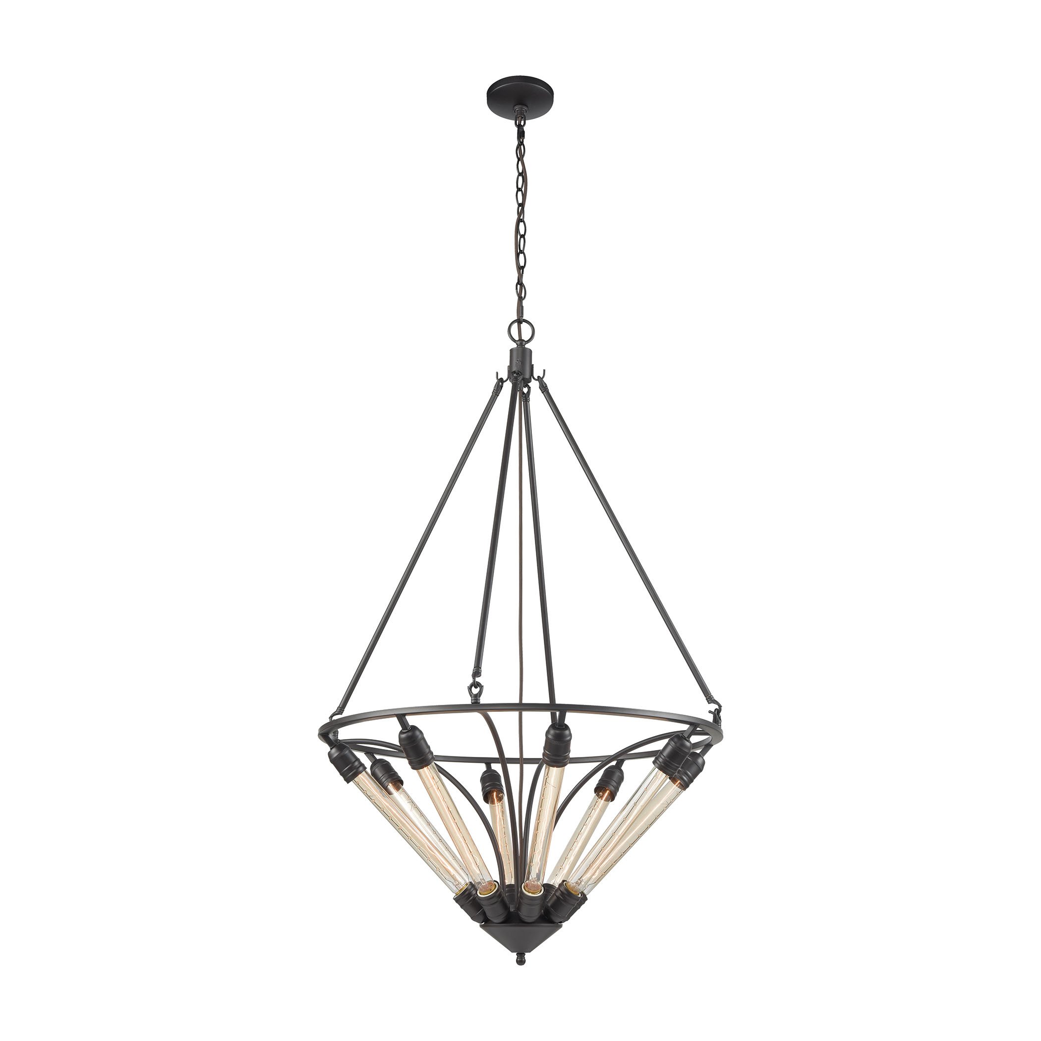 Elk Home 69226/8 27-Inch Wide 8-Light Oil Rubbed Bronze Chandelier - Elegant Dining Room Lighting Fixture for Farmhouse & Traditional Decor