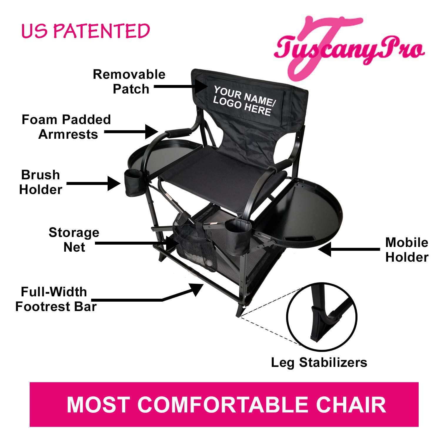 Portable Makeup Stylist Chair with Logo - 25