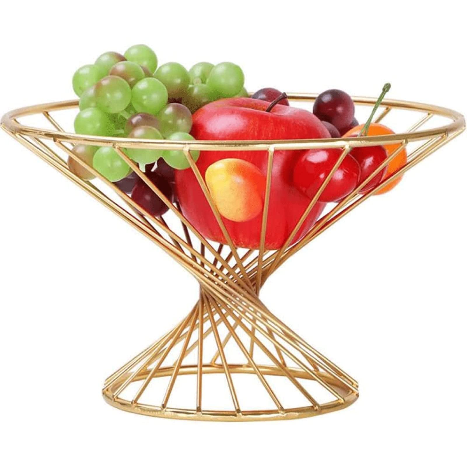 2-Tier Stainless Steel Rotating Fruit Basket - Countertop Bread Bowl & Vegetable Holder for Kitchen Storage | Perfect for Organizing Fruits, Bread, and Veggies in Pantry or Powder Room
