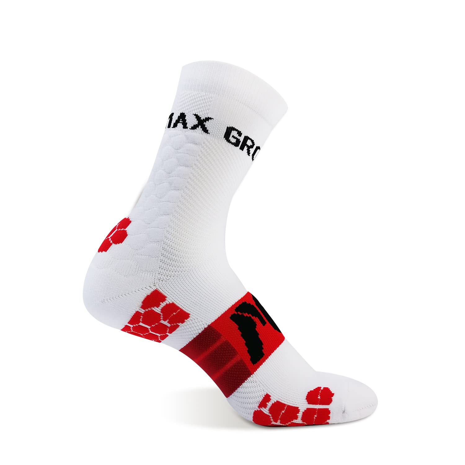 YACCA Men's Compression Running Crew Socks - Cushioned Athletic Sports Socks for Jogging, Gym & Marathon - Moisture-Wicking & Arch Support Performance Socks for Workout & Daily Wear