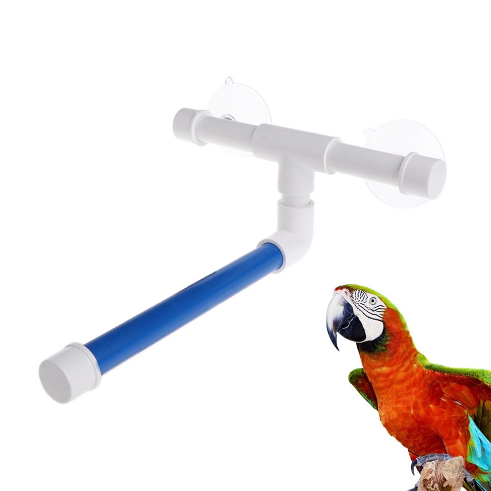 Balacoo 3-Piece Parrot Shower Perch Set - Suction Cup Bird Stand for Bathing & Play | Window/Wall Mounted Perch for Parakeets, Budgies, Cockatoos & Cockatiels | Perfect for Bath Time, Playtime & Cage-Free Relaxation