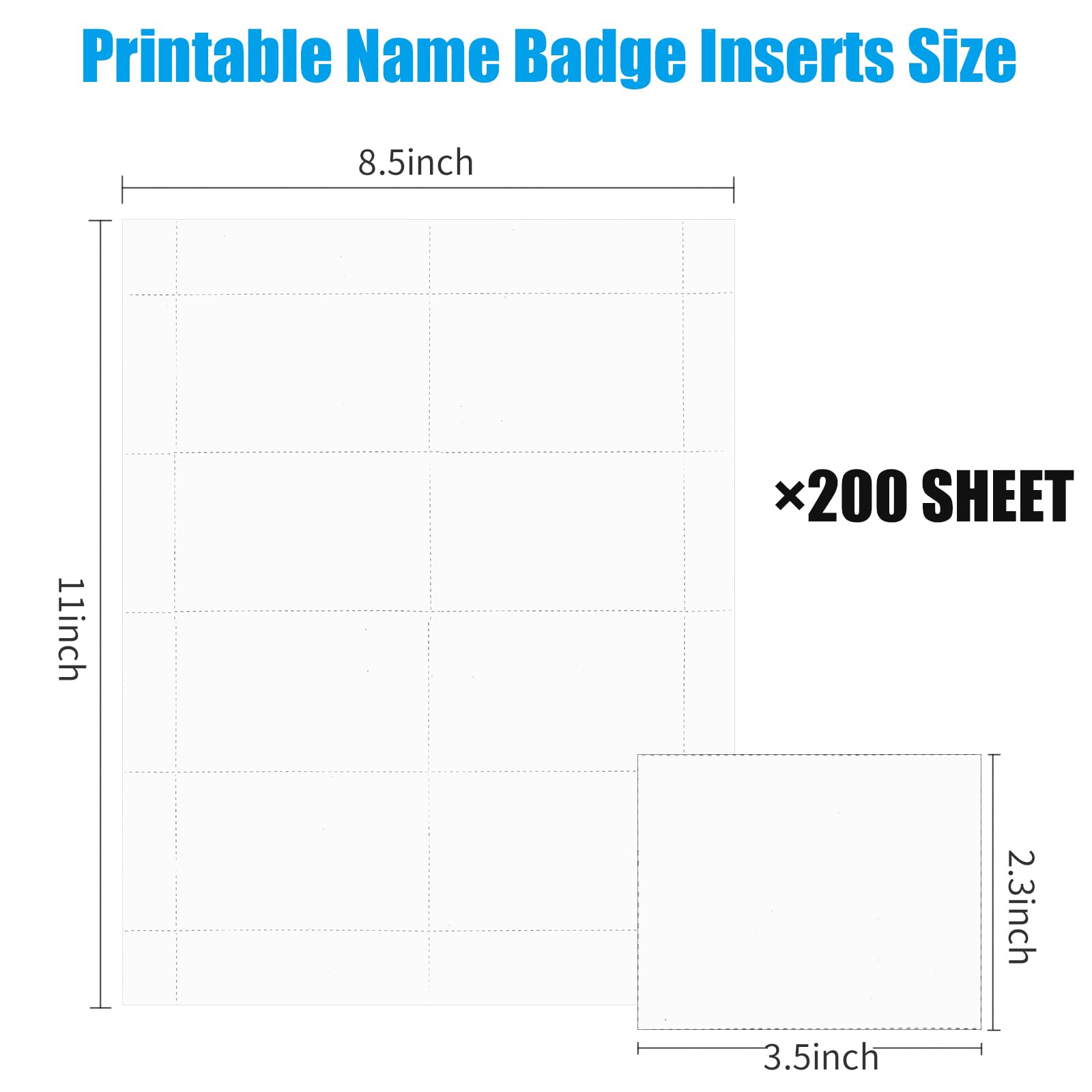 1600 Pieces Printable Name Badge Inserts 2.25