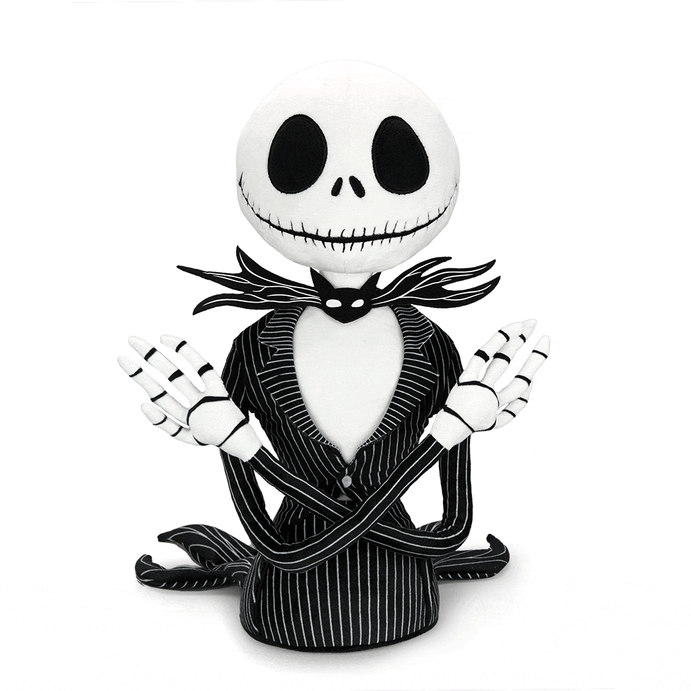 Nightmare Before Christmas Jack Skellington HugMe Shake Action Plush Toy - Official Disney Collectible for Halloween & Christmas Decorations
