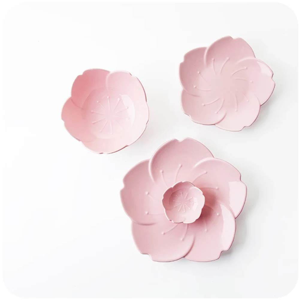SOIMISS 6-Inch Ceramic Salad Bowl Set - Cute Flower Shape Serving Bowls for Dessert, Fruit, Cake, Soup, Noodles, Ice Cream & Cereal | Microwave & Dishwasher Safe | Perfect for Parties, Picnics & Daily Use (Pink)