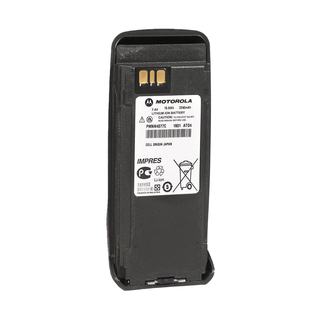 Motorola PMNN4077 IMPRES Li-ion Battery for Two-Way Radios - Long-Lasting Power for Police, Security & Emergency Communication