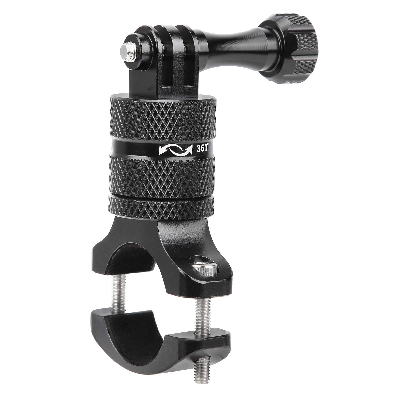 ASixSIX 360° Rotating Action Camera Mount - Durable Bike & Motorcycle Camera Bracket (Black) | Perfect for Cycling, Vlogging & Outdoor Adventures