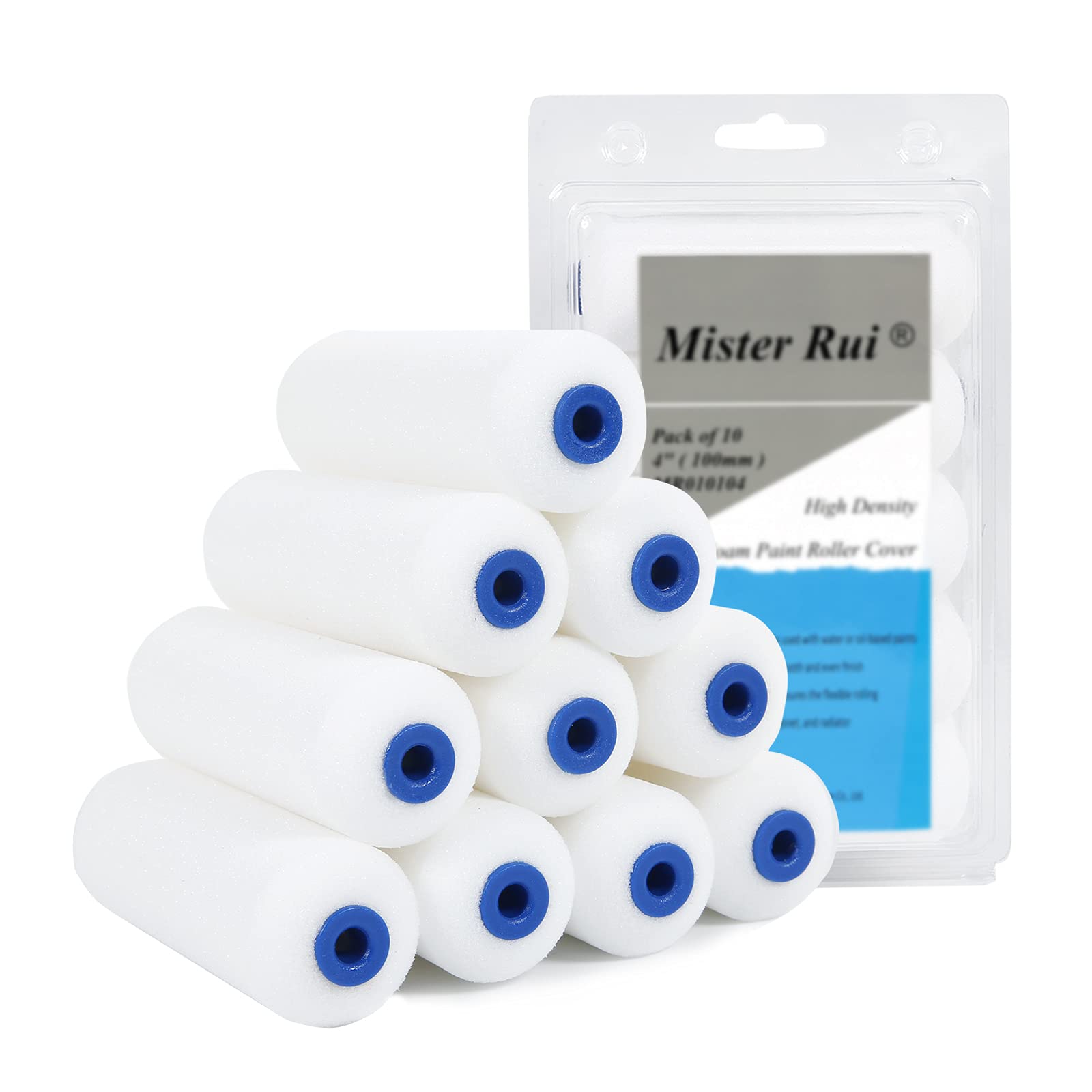 4 Inch Paint Tray Set with 10 Disposable Liners, 1 Roller Frame & 10 Foam Paint Rollers - Perfect for Home DIY Projects, Wall Painting & Craft Work