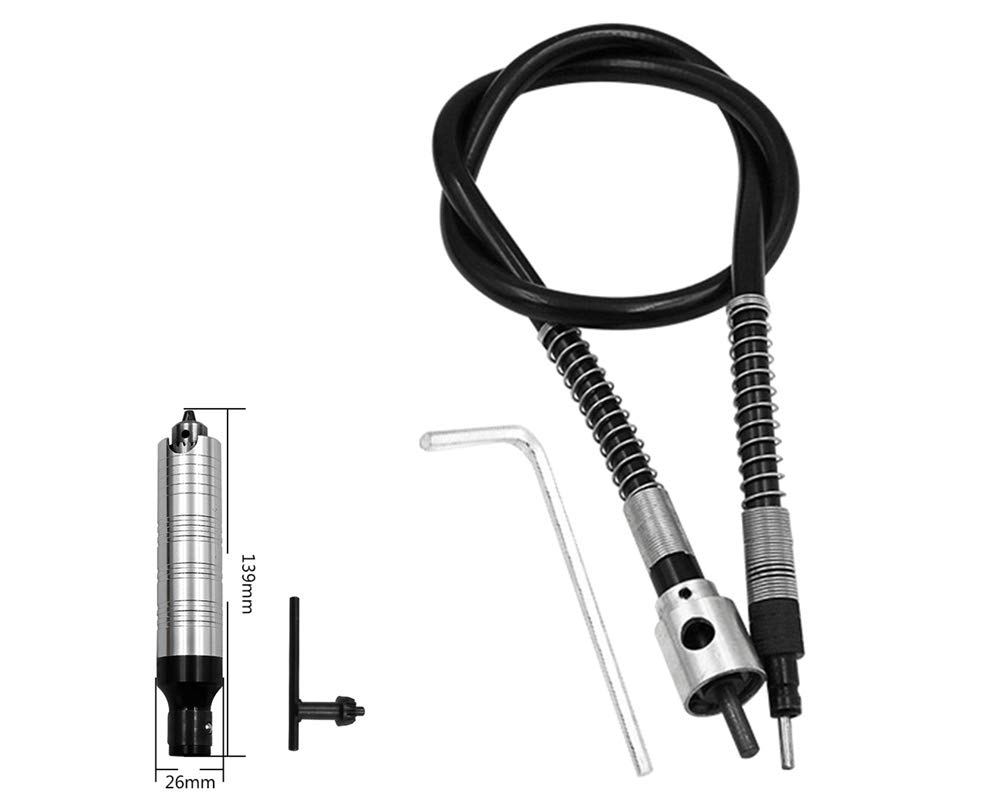 Meichoon 0.3-4mm Flexible Shaft Adapter Attachment for Rotary Tools - Silver DF46P Extension Cord - Perfect for Grinding, Polishing & DIY Projects