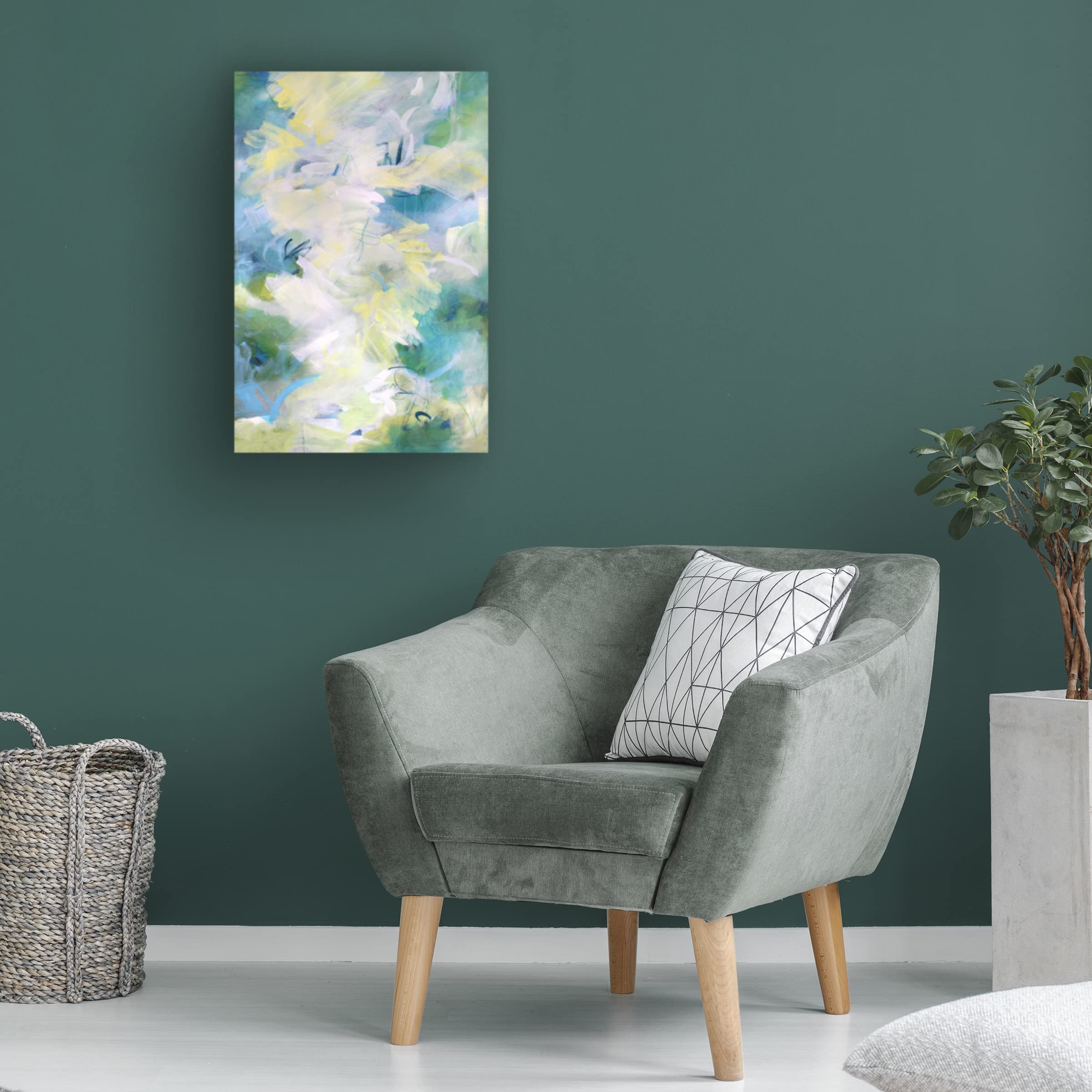 Trademark Fine Art 'Springtime Rhythms I' Canvas Wall Art by Sue Riger - Modern Floral Painting for Living Room, Bedroom & Office Decor