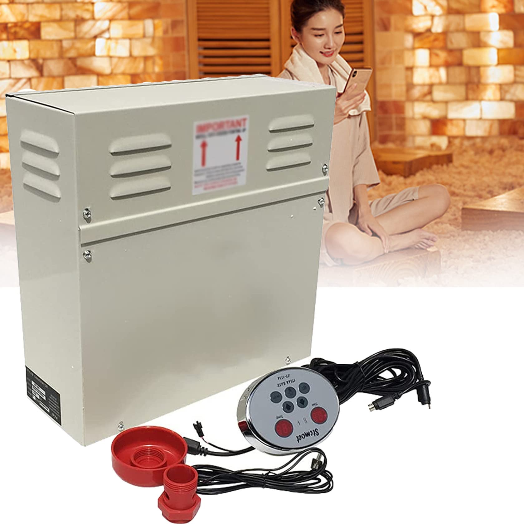 3KW-15KW Steam Sauna Generator for Home Spa - Automatic Drainage & Fast Heating - 4.5KW 380V Sauna Bath Machine - Perfect for Steam Rooms, Home Relaxation & Wellness Therapy