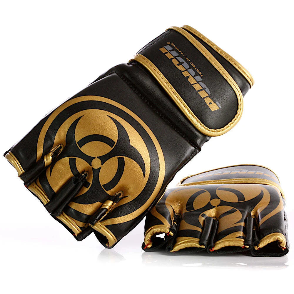 Premium MMA Gloves for Training & Sparring - Urban Black/Gold Design - Ideal for Boxing, Kickboxing & MMA Fighters