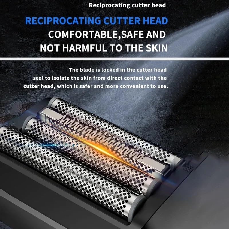 Men's Electric Razor - Rechargeable Cordless Shaver with Washable & Removable Blades for Smooth Shaving - Perfect for Travel, Home & Gym Use