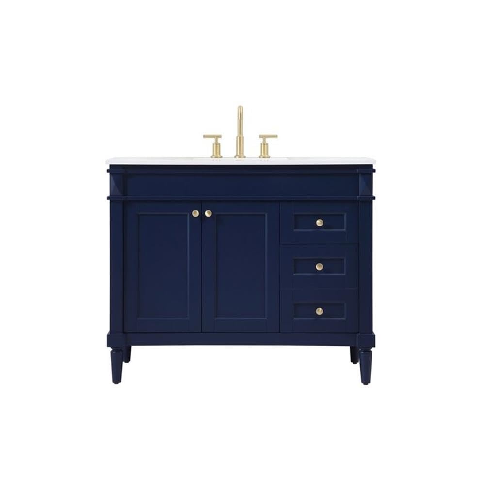 42 Inch Modern Bathroom Vanity with Sink - Elegant Blue Storage Cabinet for Bathroom Organization | Perfect for Small Bathrooms & Powder Rooms