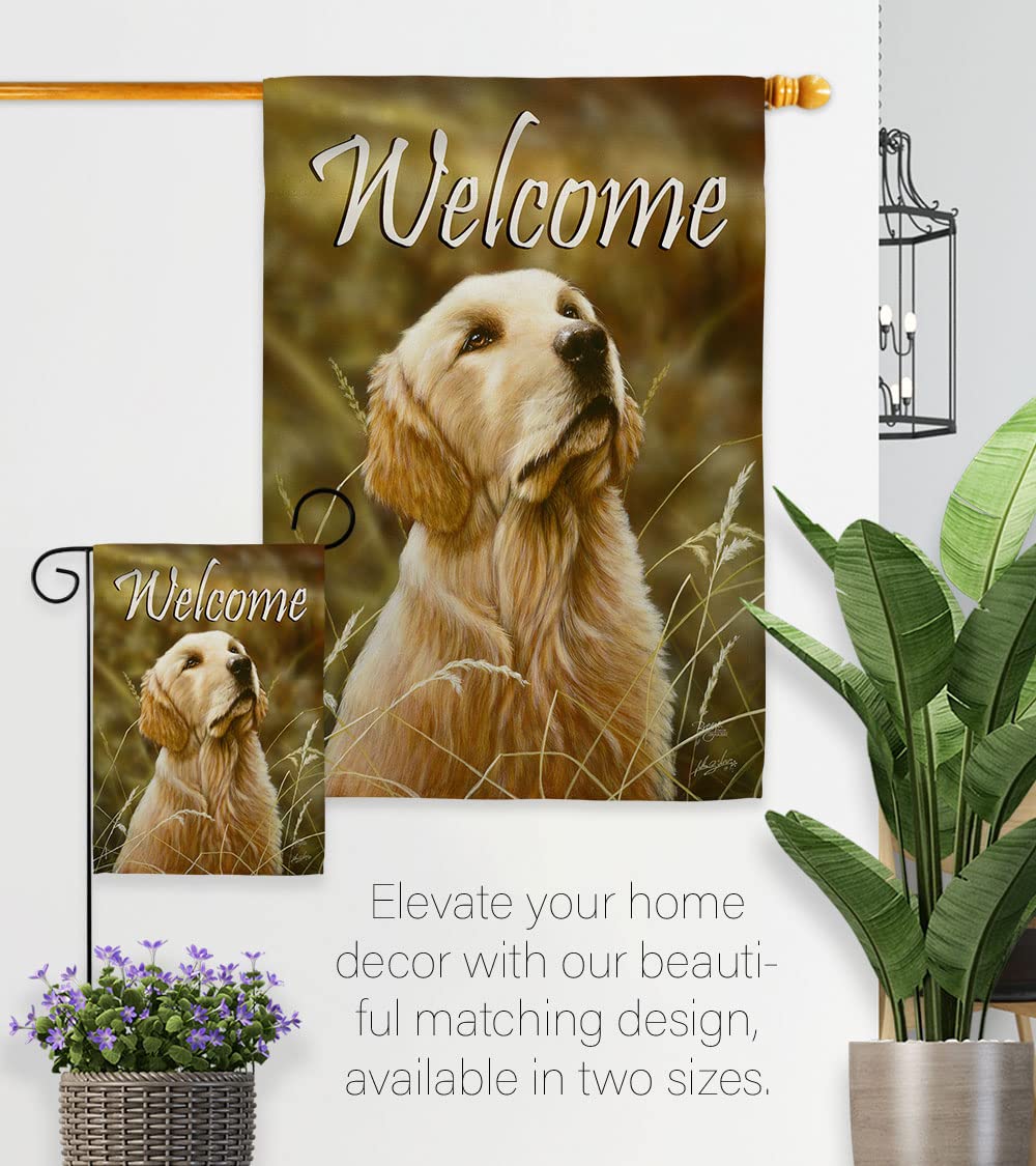 Yellow Lab Nature Pets House Flag Set 28